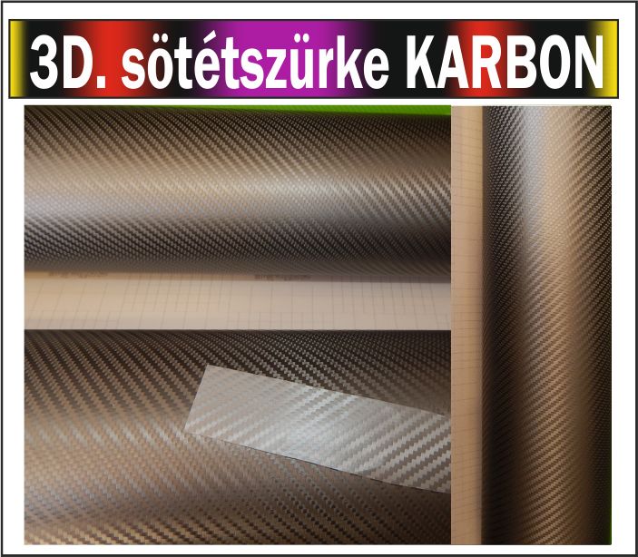 3D sötét ezüst karbon fólia